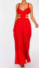Load image into Gallery viewer, Red vacation cutout dress