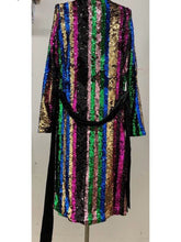 Load image into Gallery viewer, Too glam to give a damn, Rainbow sequined blazer jacket