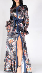 plus size: Winter floral maxi dress