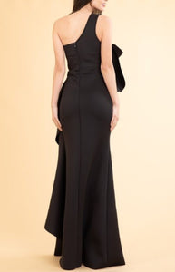First Lady one shoulder peplum gown