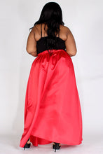 Load image into Gallery viewer, Red Satin high waisted maxi skirt