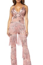 Load image into Gallery viewer, Sequined fringed jumpsuit