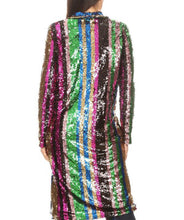 Load image into Gallery viewer, Too glam to give a damn, Rainbow sequined blazer jacket