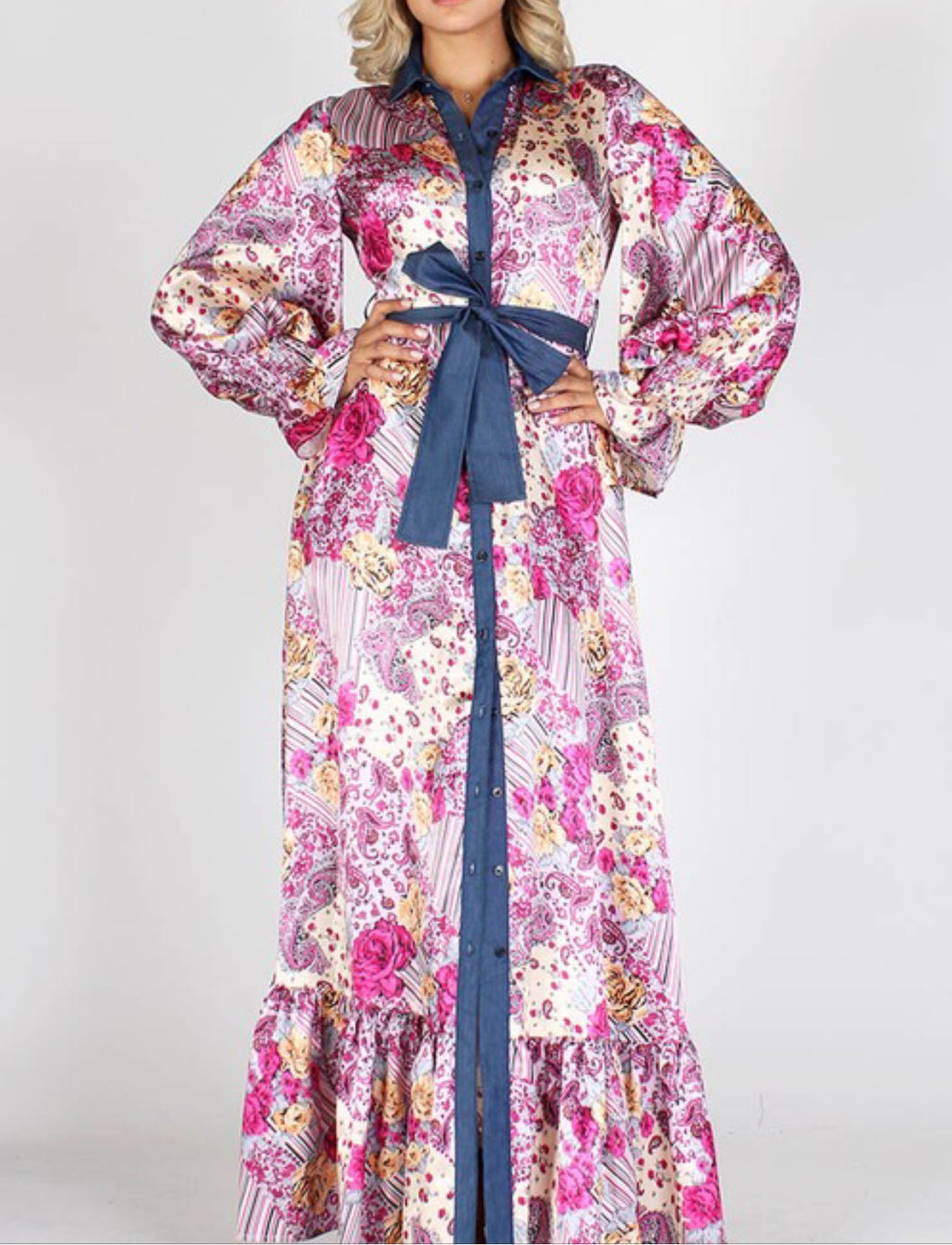 Statement floral maxi dress