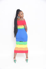 Load image into Gallery viewer, Taste the rainbow bandage dress